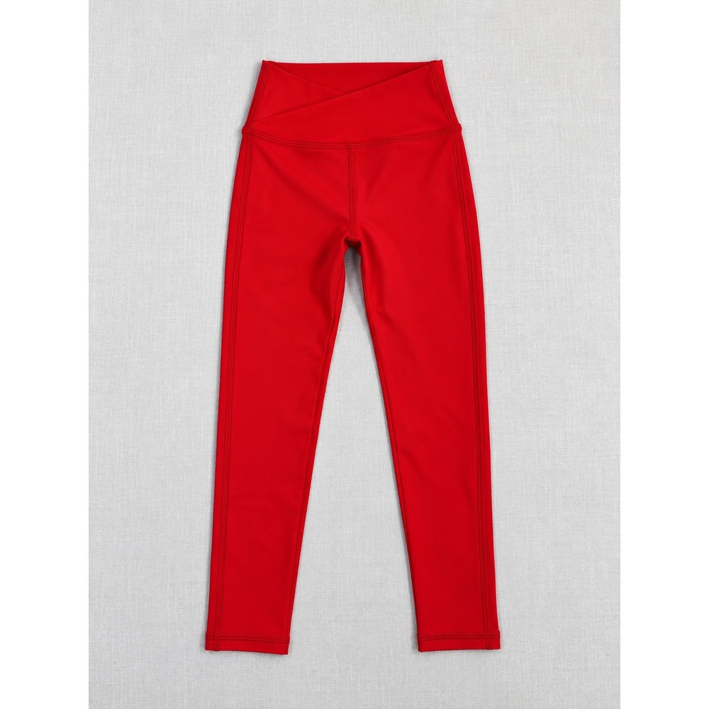 Tiger Friday Red Crossover Waist Dance Leggings Child XS NWT